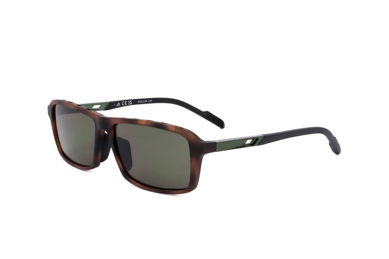 Adidas SP0049 52N 59mm Rectangle Sunglasses Men's Dark Havana