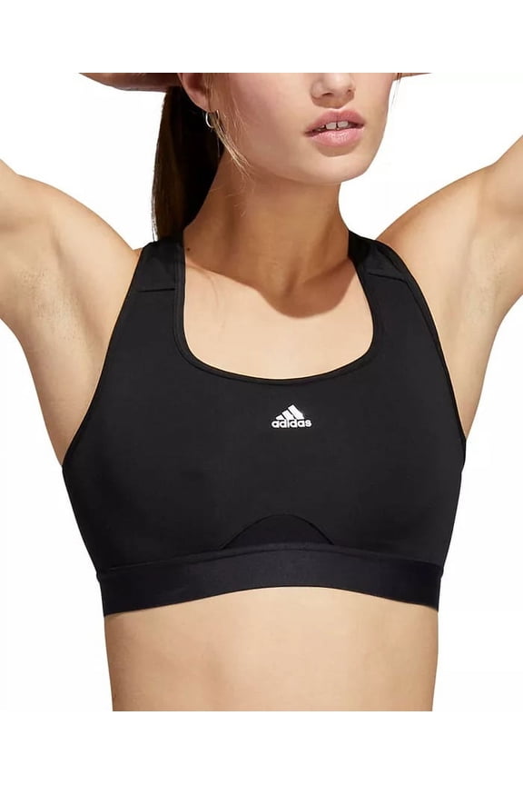 CORE BLACK Women's Racerback-Style Sports Bra, US D-DD Medium