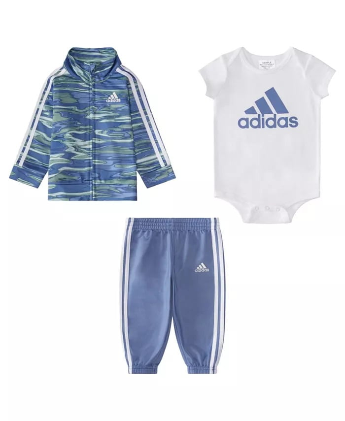 Baby Boy Summer Dress In Adidas Print Design Blue Color