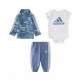 thumbnail image 1 of Adidas CREW BLUE Baby Boys Tricot Jacket, Bodysuit & Pants, 3 Piece Set, US 6M, 1 of 3