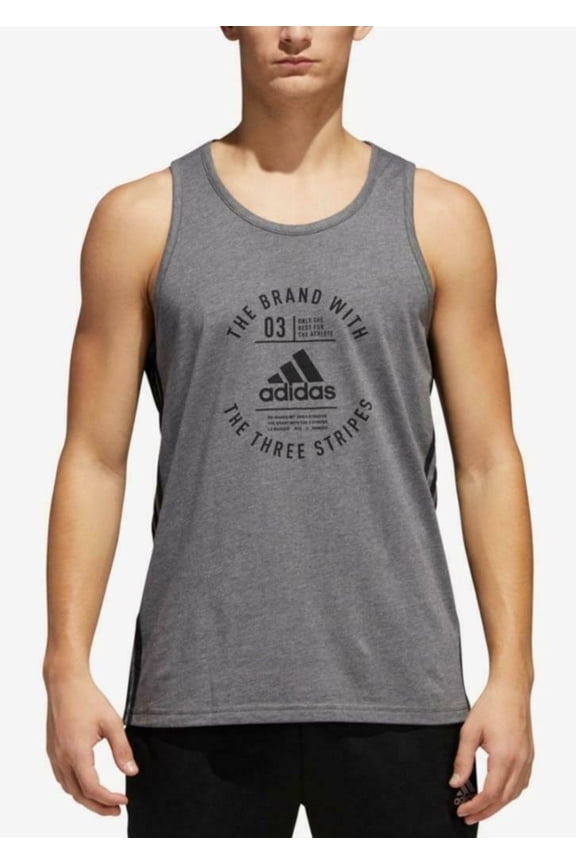 Climalite Men's Badge of Sport Emblem Tank Top CF8238 Grey