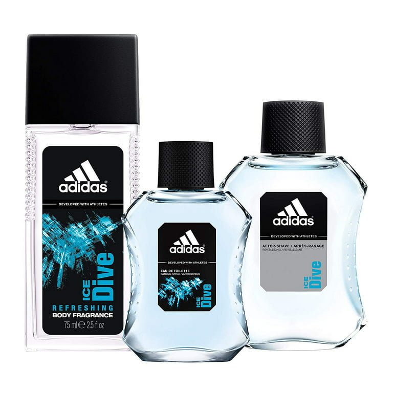 beroemd Aan het water recorder Adidas Cologne Ice Dive Body Fragrance, After-Shave, Eau De Toilette  3-Piece Men's Aromatic Fragrance Set - Walmart.com