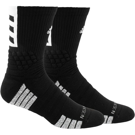 Adidas Creator 365 Cushioned Crew Socks Medium Mens Womens Black & White - One Pair