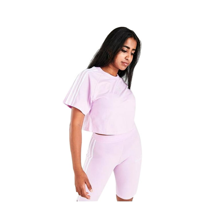 Purple adidas crop top deals