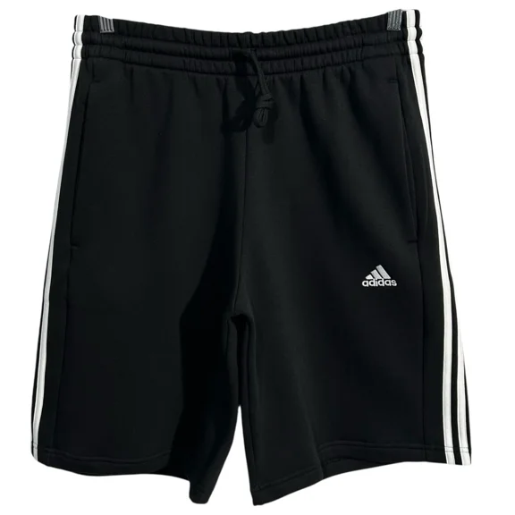 Adidas Essentials 3-Stripes Mens Fleece Shorts Size LT2 (34x11") Black White