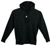 Adidas Essentials Mens French Terry Pullover Hoodie Sz S Black Melange Loose Fit