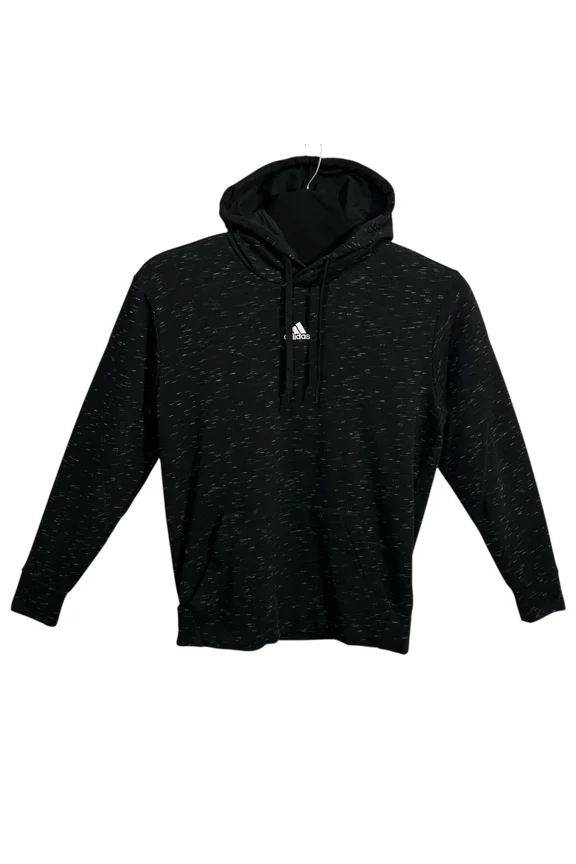 Essentials Mens French Terry Pullover Hoodie Sz S Black Melange Loose Fit