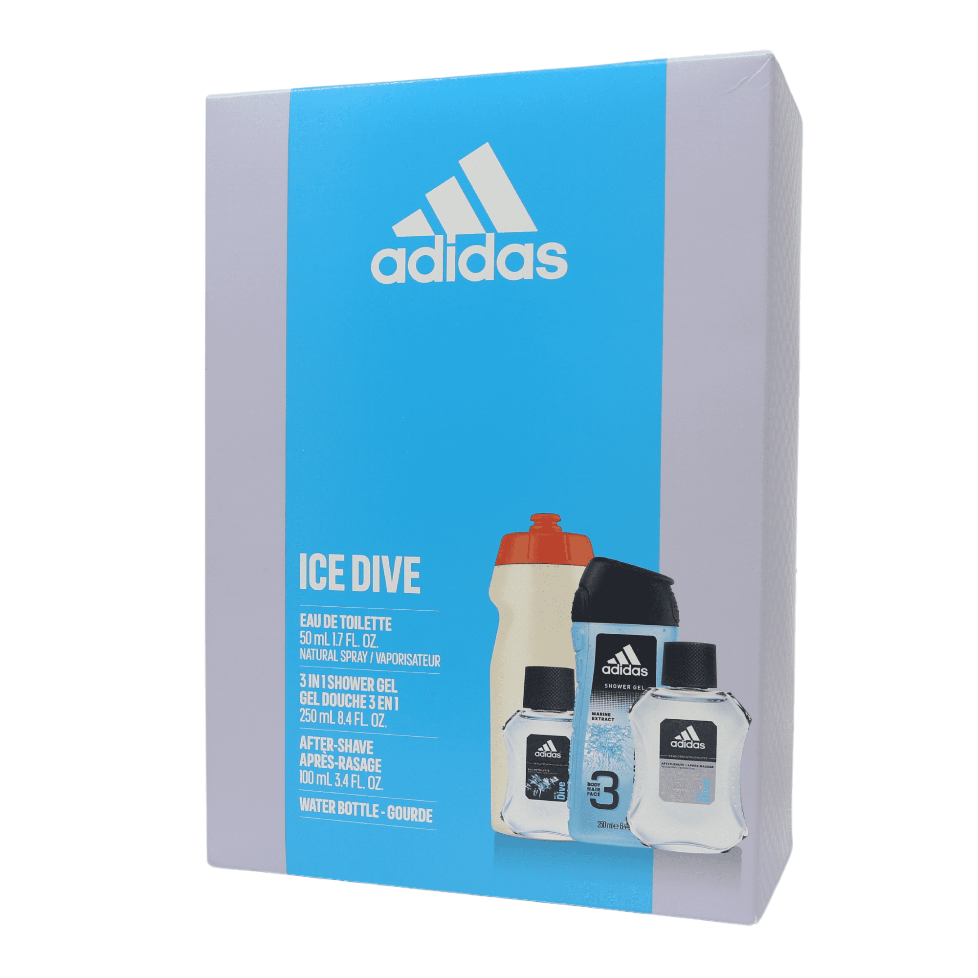 Adidas Fragrance Ice Dive Fragrance 4 Piece Set (Multi) 1.7 Oz + 113 G + 8.5 Oz
