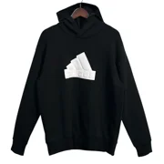 Adidas Future Icon Badge of Sport Mens Jersey Hoodie Size L Black White Logo