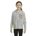 thumbnail image 1 of Adidas GREY HEATHER Girls 7-16 Smiley Face Hooded Tee, US X-Large (16), 1 of 3