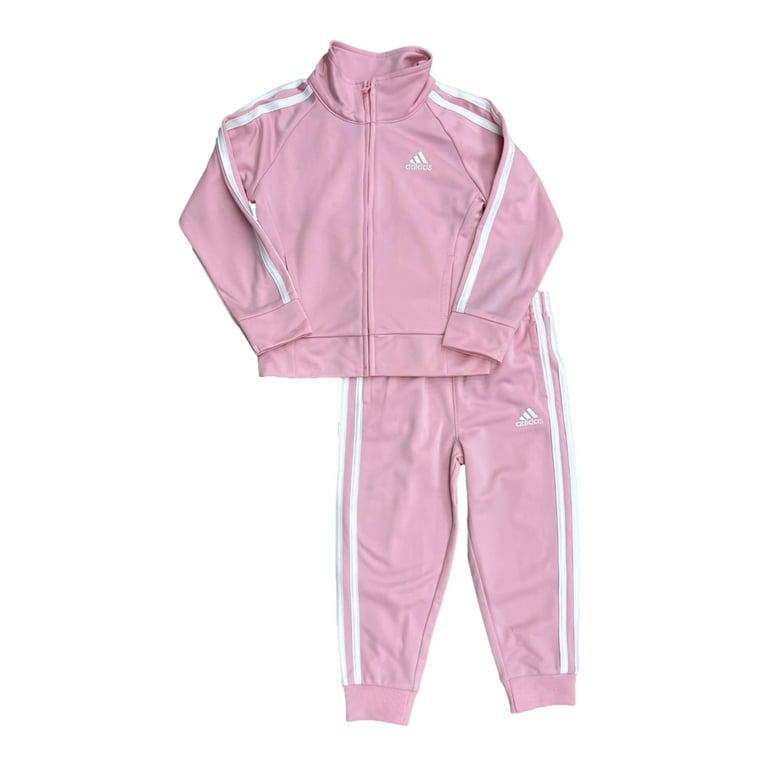 Adidas Girls 2T 4T Classic Tricot Set Pink 3T