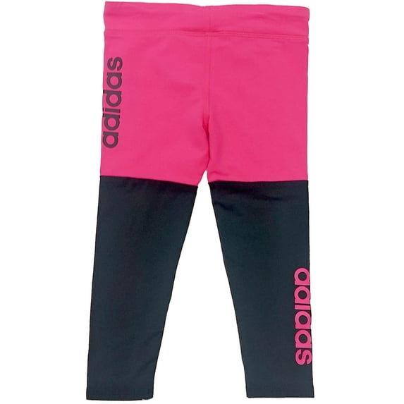 Adidas Girls Black & Hot Pink Athletic Leggings Yoga Stretch Pants 4