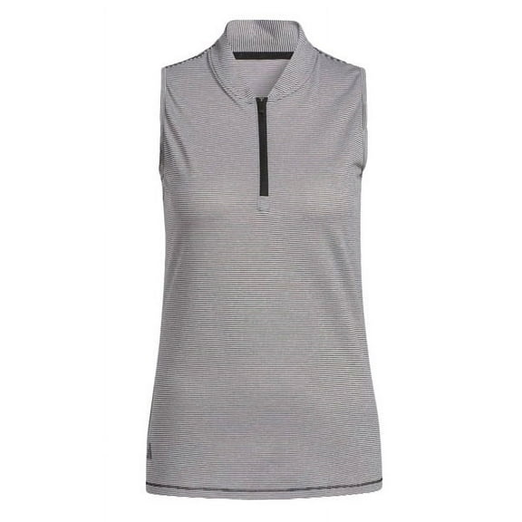 Adidas Golf Ladies Ottoman Sleeveless Polo Black/White Extra Large