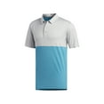 thumbnail image 1 of Adidas Golf Men's Climachill Heather Block Polo Golf Shirt, X-Large Grey/Teal -, 1 of 2