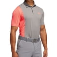 thumbnail image 1 of Adidas Golf Men's Ultimate 365 Block Print Polo Shirt,  Medium Gray/Flash Red -, 1 of 2