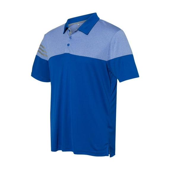 Adidas - Heathered 3-Stripes Colorblocked Polo - A213 - Collegiate Royal - Size: 2XL