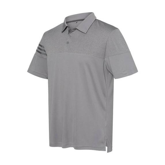 Adidas - Heathered 3-Stripes Colorblocked Polo - A213 - Grey Three - Size: S