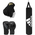 thumbnail image 1 of Adidas Home Gym Bundle (Black) - Home Use Heavy Bag (3,4,5) ft + Speed 150 Boxing Gloves (8,12,16) oz + Protective Inner Gloves (Med) – for Boxing, Training, Fitness & Gym – for Men, Women & Unisex, 1 of 9
