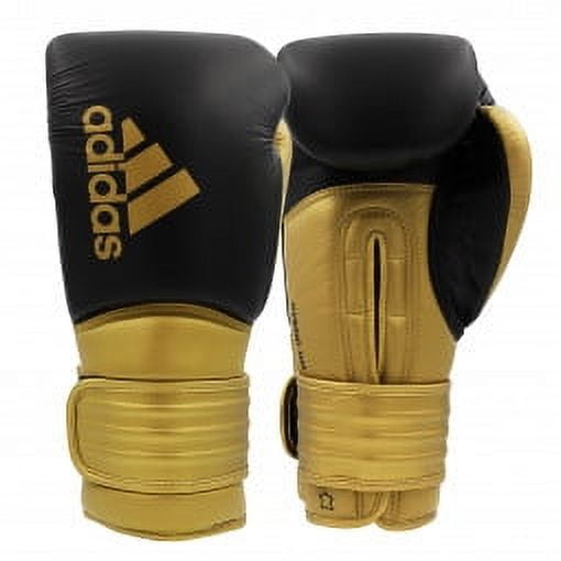Adidas Hybrid 300 Boxing and Kickboxing Gloves for Women & Men- 16oz, Black/Gold