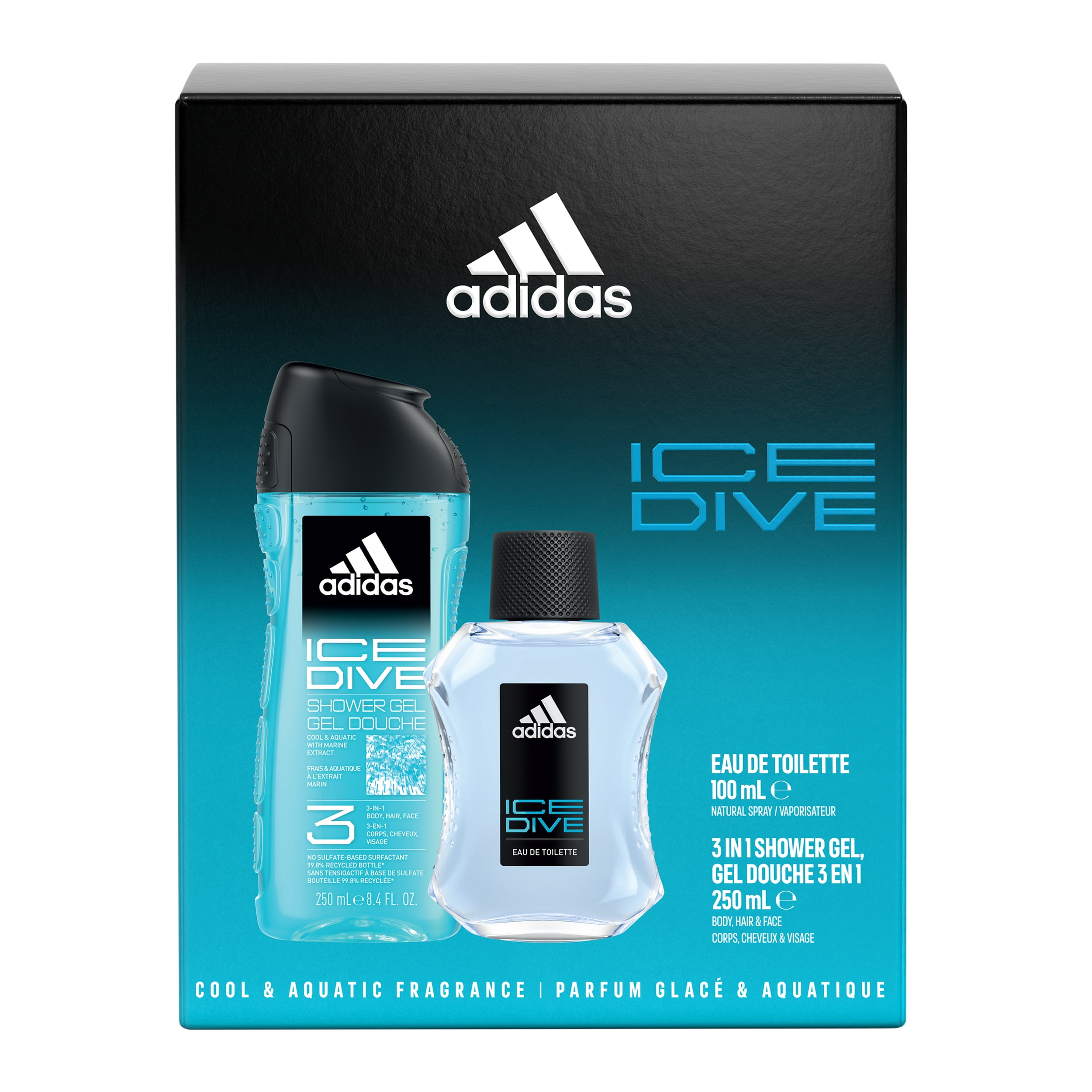 Adidas Ice Dive Men's Piece Holiday Giftset Includes EDT
