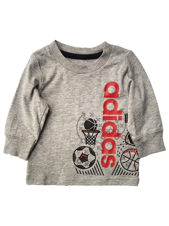 Infant Boys Soccer & Basketball Gray Long Sleeve T-Shirt Tee 3 Months