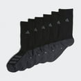 thumbnail image 1 of Adidas Kid's Cushioned Angle Stripe Crew Socks, Black (6), 1 of 1