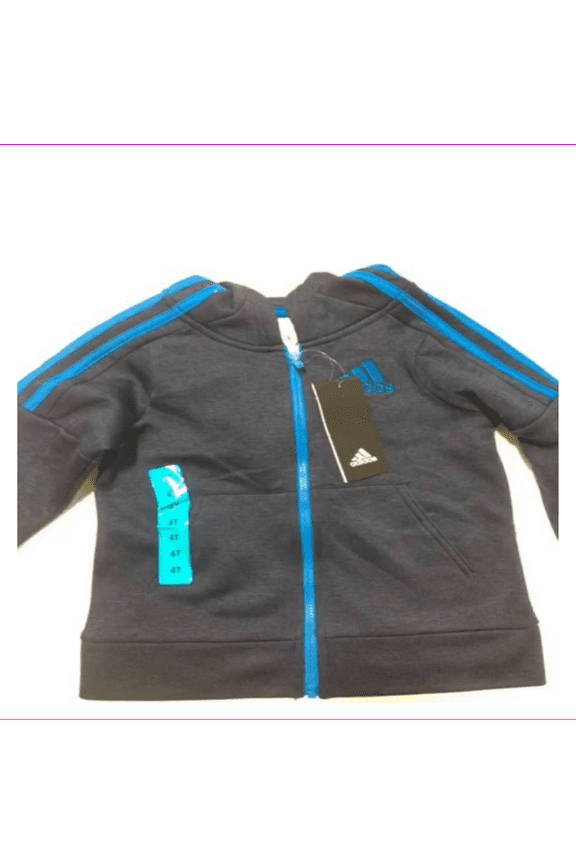 Kid's Full Zip Jacket and 3Stripes Pants Set 4T/Navy/Blue