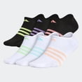thumbnail image 1 of Adidas Kid's Superlite No Show Socks, 6-Pairs, Multi, Large, 1 of 1