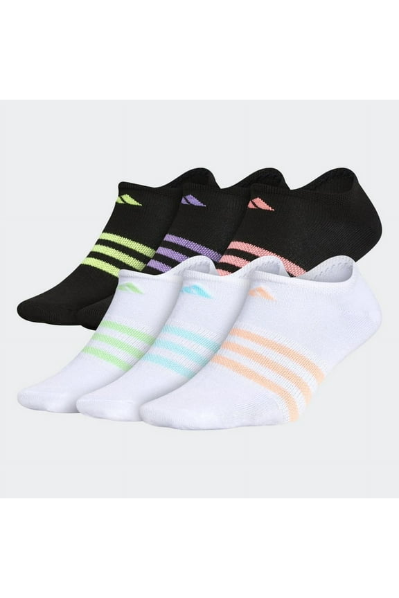Kid's Superlite No Show Socks, 6-Pairs, Multi, Large