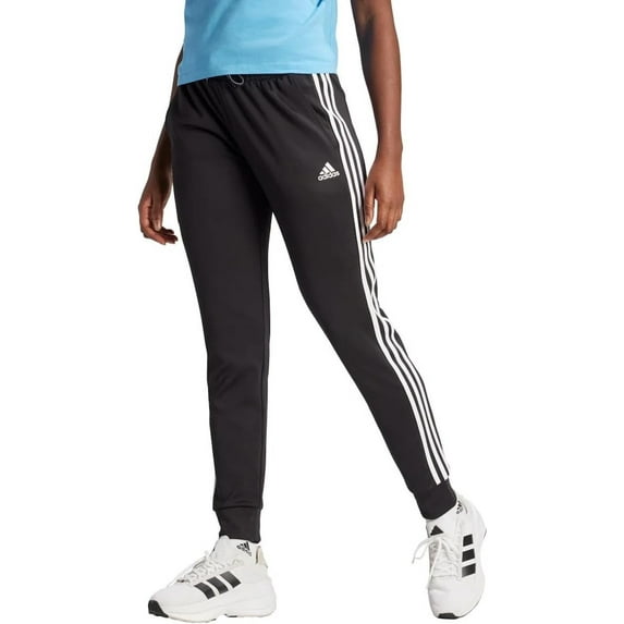 Adidas Ladies' 3 Stripe Aeroready Active Jogger - Womens Sweatpants (Black, XL)
