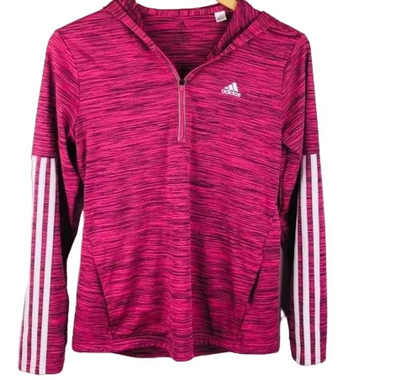 Adidas Ladies Climalite Three-Stripe Lightweight Quarter Zip