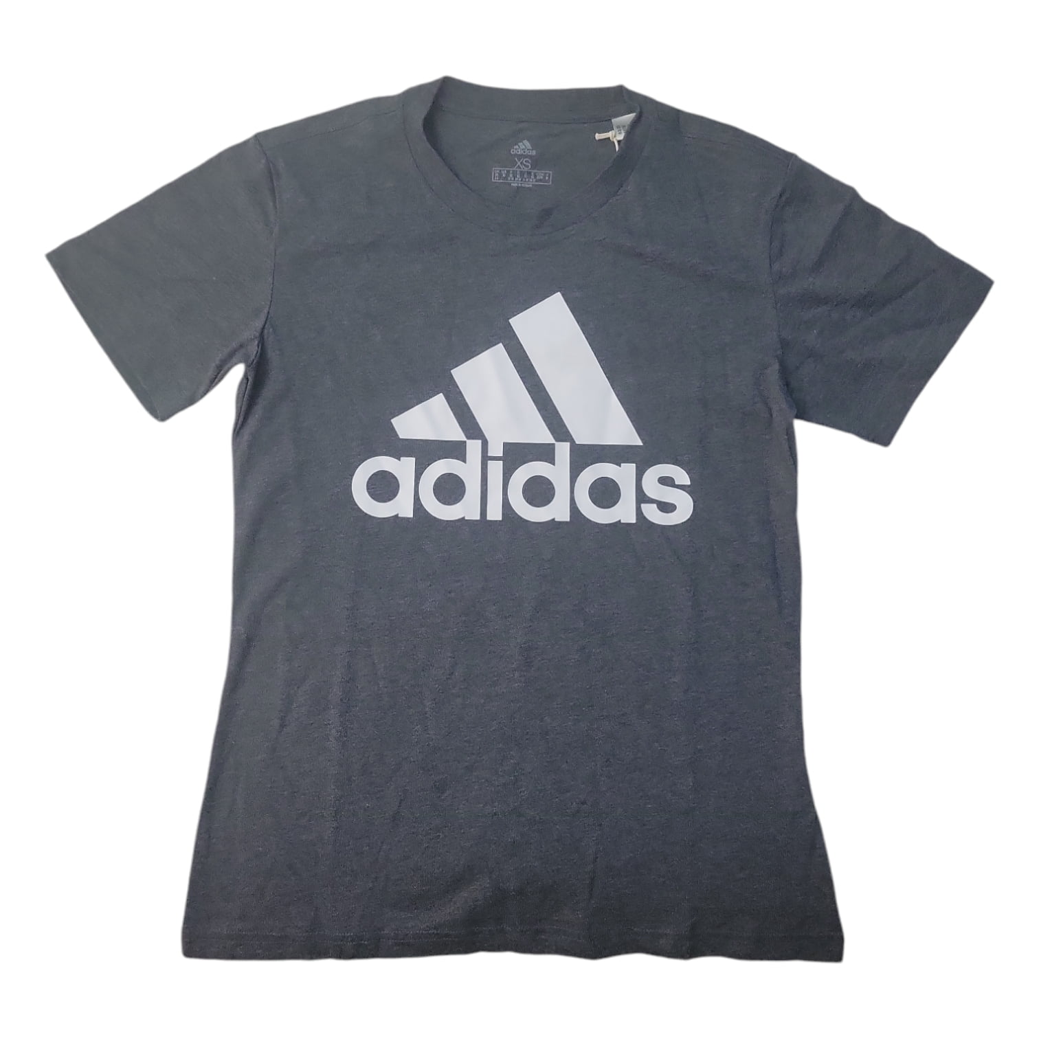 Ladies Short Sleeve Graphic Print Crewneck Active T-Shirt, IM2786 (Dark Grey Heather, XS)