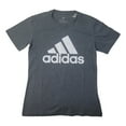 thumbnail image 1 of Adidas Ladies Short Sleeve Graphic Print Crewneck Active T-Shirt, IM2786 (Dark Grey Heather, XS), 1 of 2