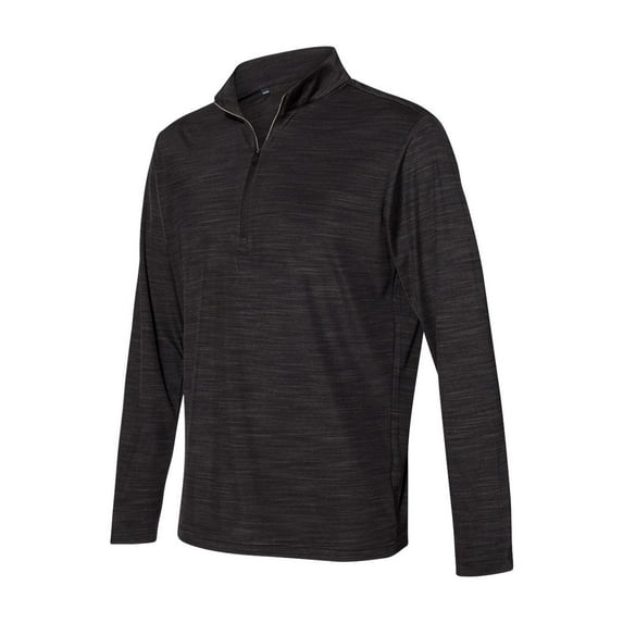 Adidas - Lightweight Mélange Quarter-Zip Pullover - A475 - Black Melange - Size: L