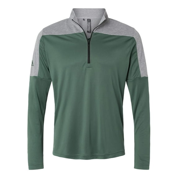 Adidas - Lightweight Quarter-Zip Pullover - A552 - Green Oxide/ Grey Three Melange