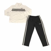 Adidas Little Boys Full Zip Track Jacket & Pants Set Size 4 Black White 3 Stripe