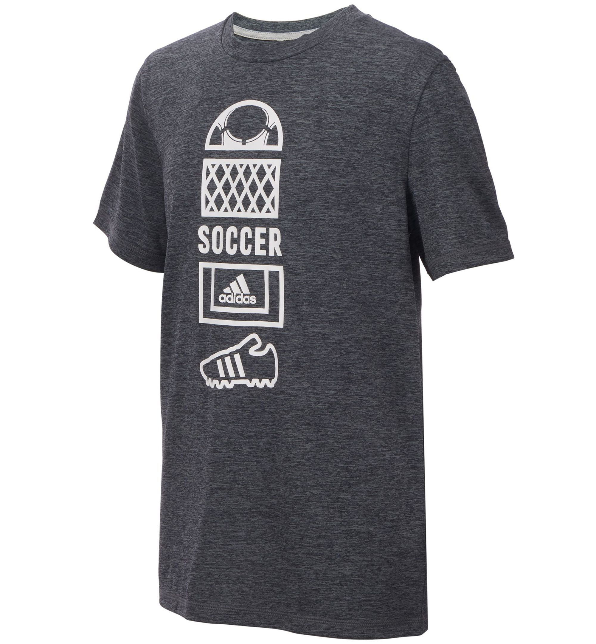 Adidas Little Boys Graphic Print T-Shirt Dark Grey Heather 4