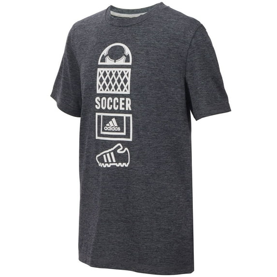 Adidas Little Boys Graphic Print T-Shirt Dark Grey Heather 4
