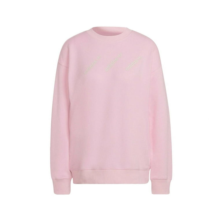 Adidas Logo Crew Womens Active Sweaters Size M Color Pink Walmart