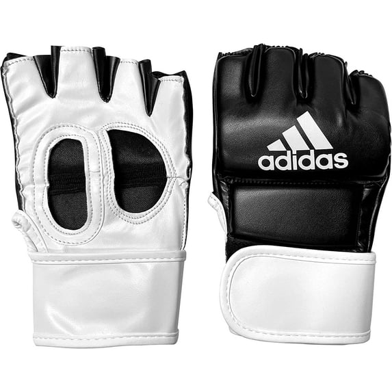 Adidas MMA Gloves Grappling Gloves, for Men & Women, Black / White, Size Small