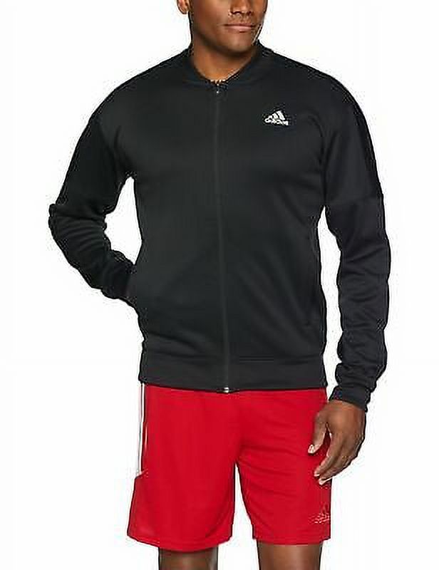 Adidas Men's 2XL Athletics Team Issue Fleece Zip-Up Running Bomber Jacket XX-Large Black - image 1 of 2