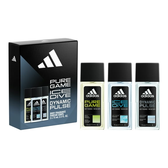 adidas Giftset including a Dynamic Pulse Deo Natural Spray, Ice Dive Deo Natural Spray and Pure Game Deo Natural Spray