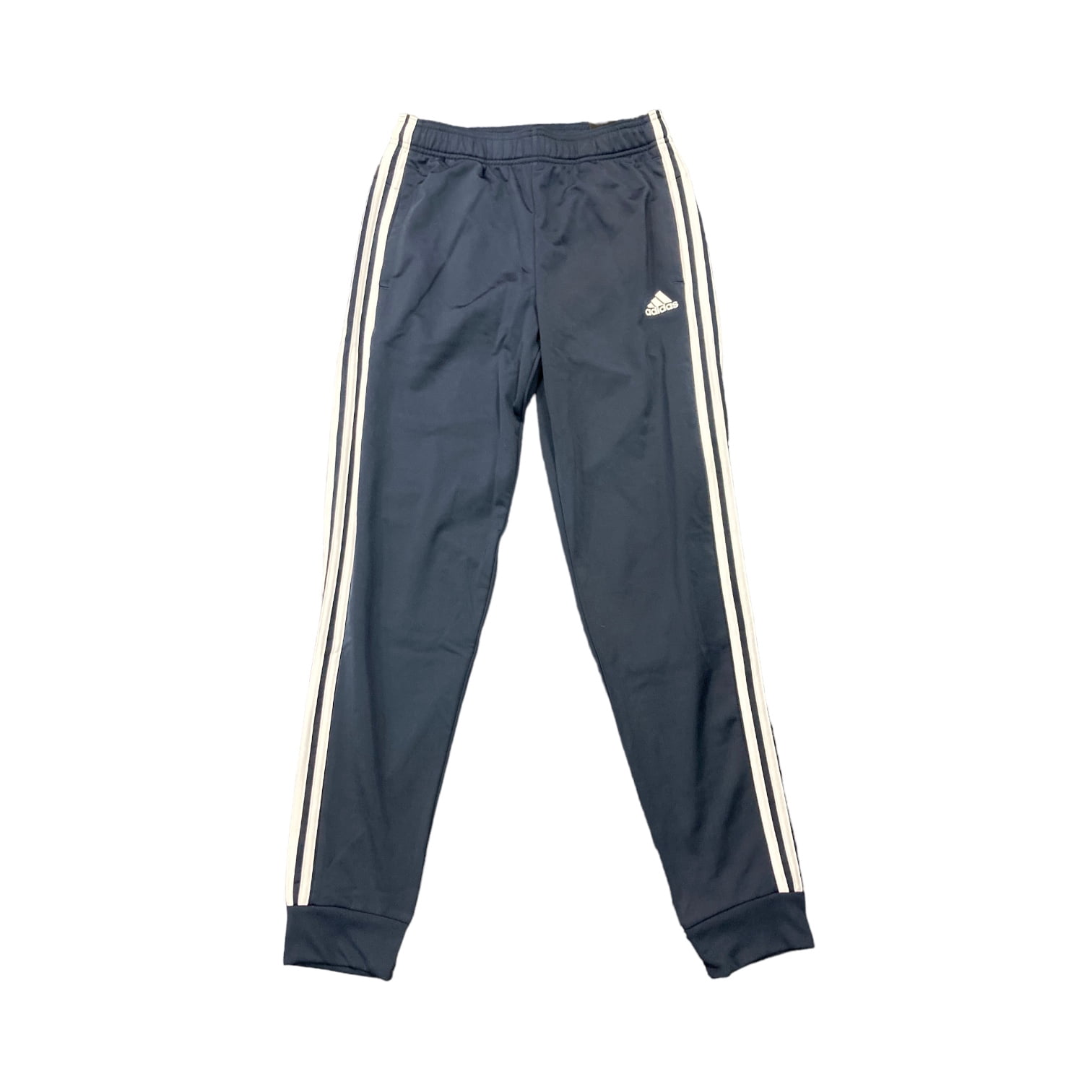 Adidas Men's 3 Stripe Tapered Full Length Tricot Elastic Waist Sport Jogger (Night Indigo, XL)