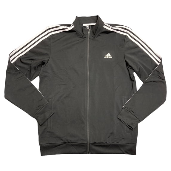 Adidas Men's 3 Stripe Tricot Multi Sport Regular Long Sleeve Full Zip Jacket (Black/White, L)