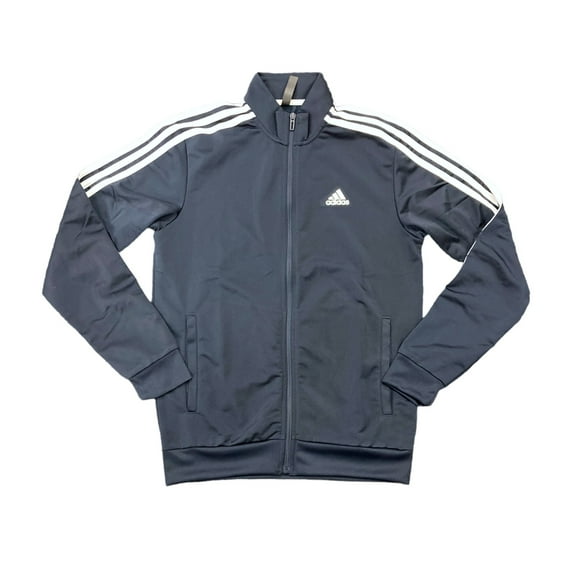 Adidas Men's 3 Stripe Tricot Multi Sport Regular Long Sleeve Full Zip Jacket (Legend Ink/White, L)
