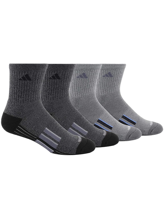 Men's 4 Pack Performance High Quarter Socks 6-12 Black Grey