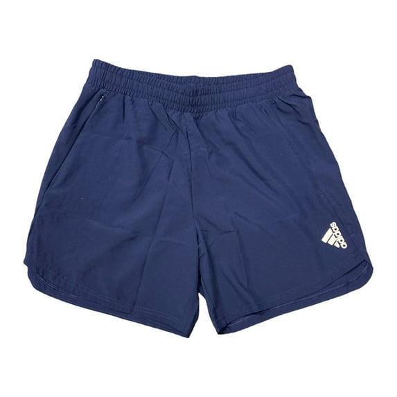 Adidas Men's Aeroready Elastic Waistband Moisture Absorbing Training Shorts (Dark Blue/White, XL)