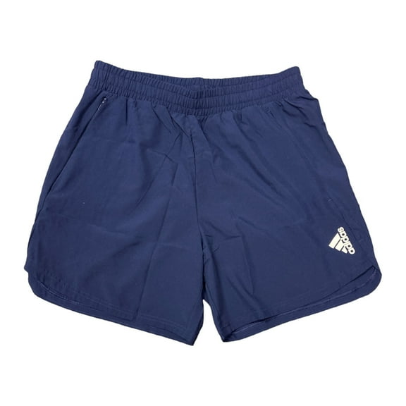 Adidas Men's Aeroready Elastic Waistband Moisture Absorbing Training Shorts (Dark Blue/White, XXL)