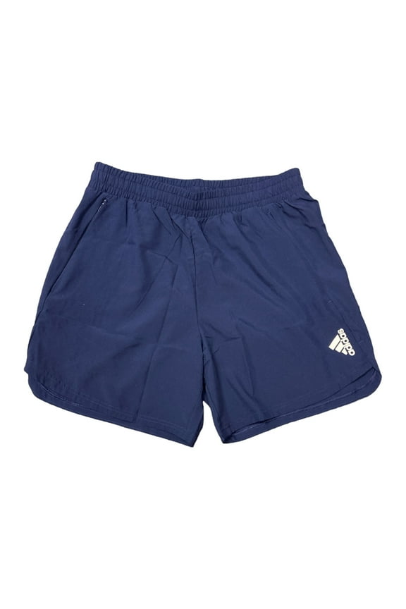 Men's Aeroready Elastic Waistband Moisture Absorbing Training Shorts (Dark Blue/White, XXL)