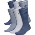 thumbnail image 1 of Adidas Men's Athletic Cushioned 6-Pack Crew Socks, Indigo Blue, Large, 1 of 2